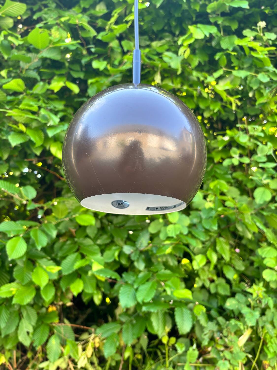 Brown metal eyeball pendant light by LITA vintage 1970