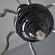 Chandelier 1930 tubular arms to 6 lights black opaline cups