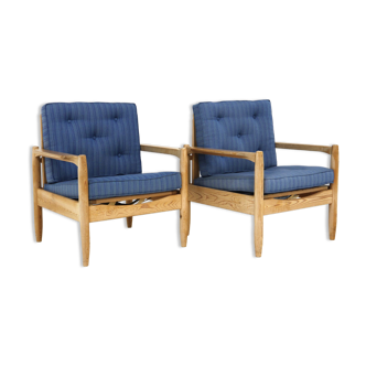 Set of 2 pine armchairs, Sweden, 1970