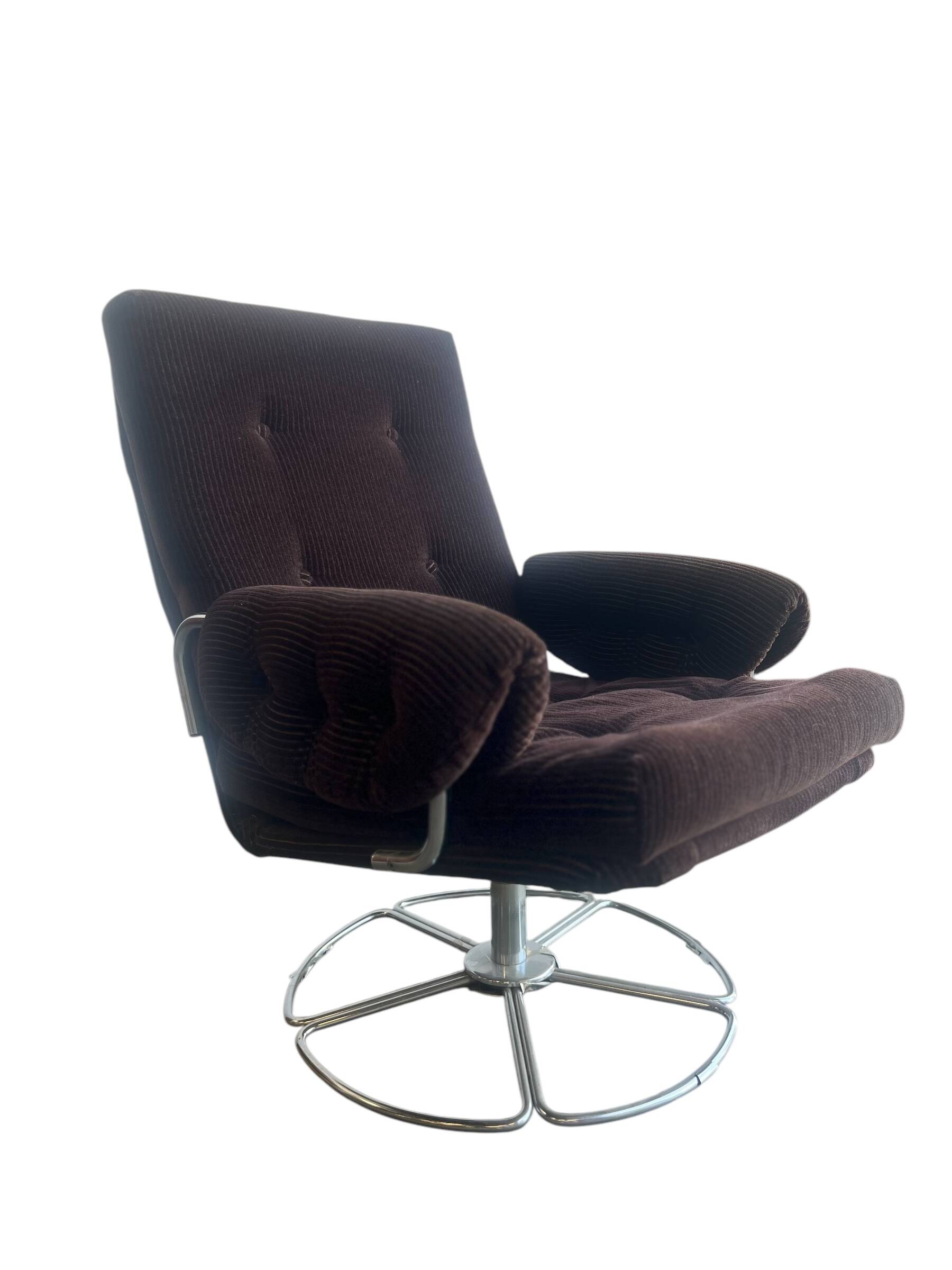 Fauteuil marron/monoplace/chaise longue vintage