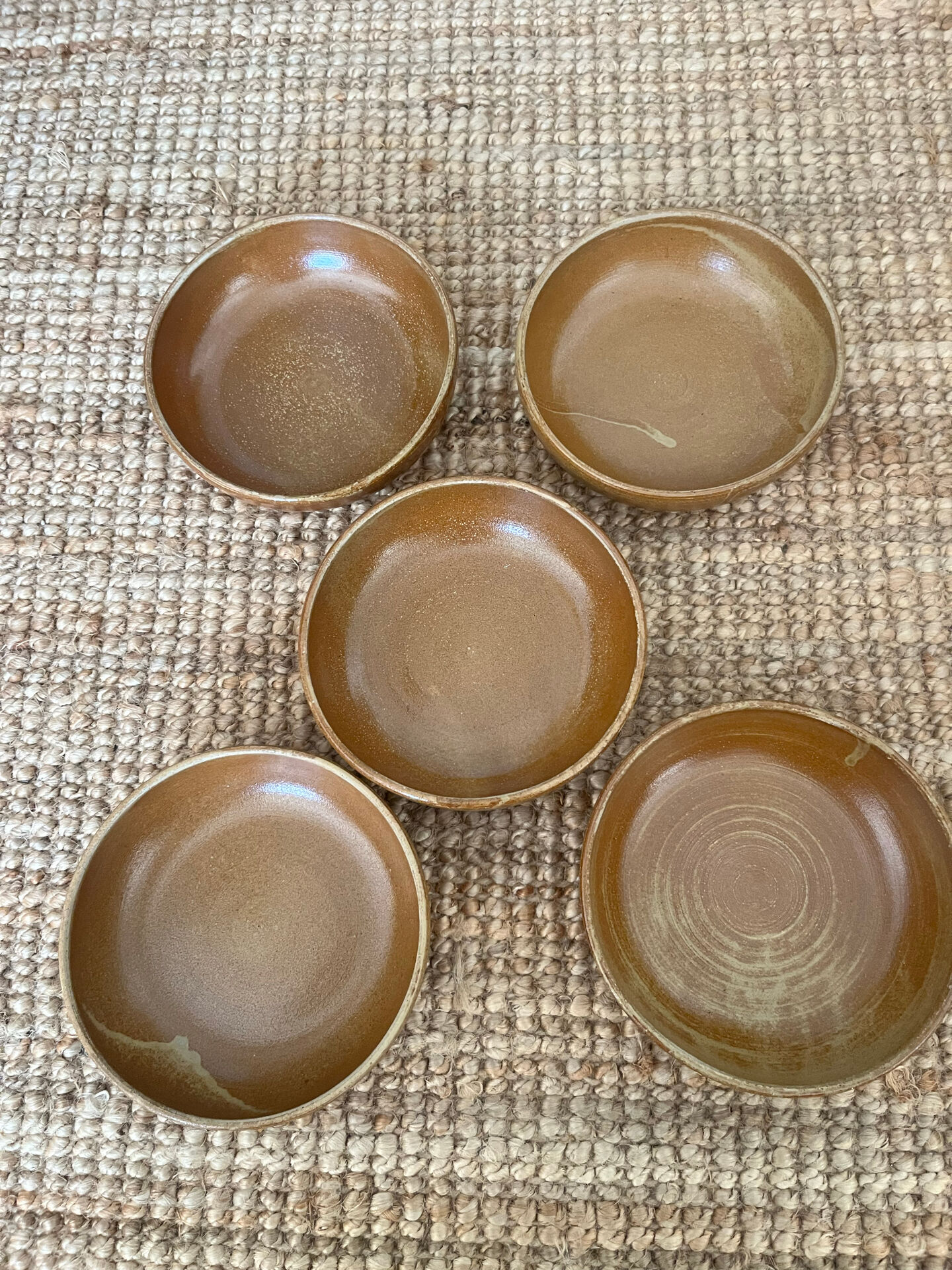 5 deep plates in stoneware