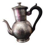 Théière ancienne english pewter hammered sheffield a la reine métal martelé