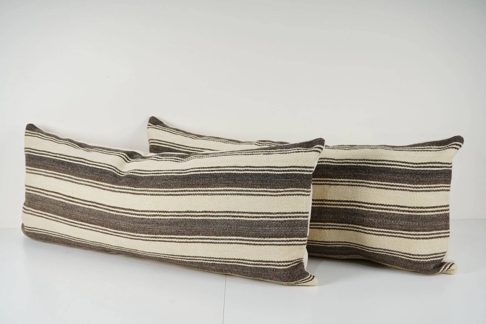 Set of 2 vintage kilim cushion covers 41x102 cm
