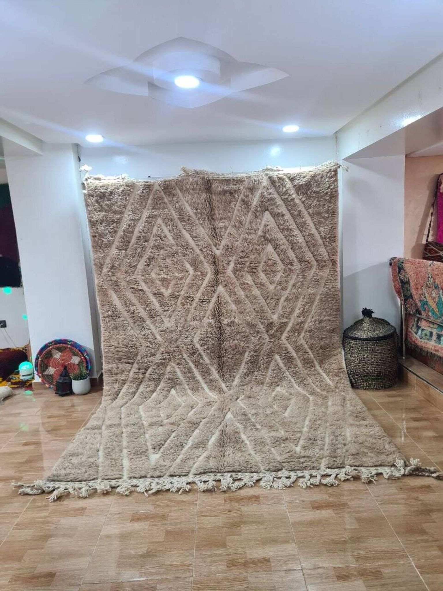 Handmade wool Berber rug