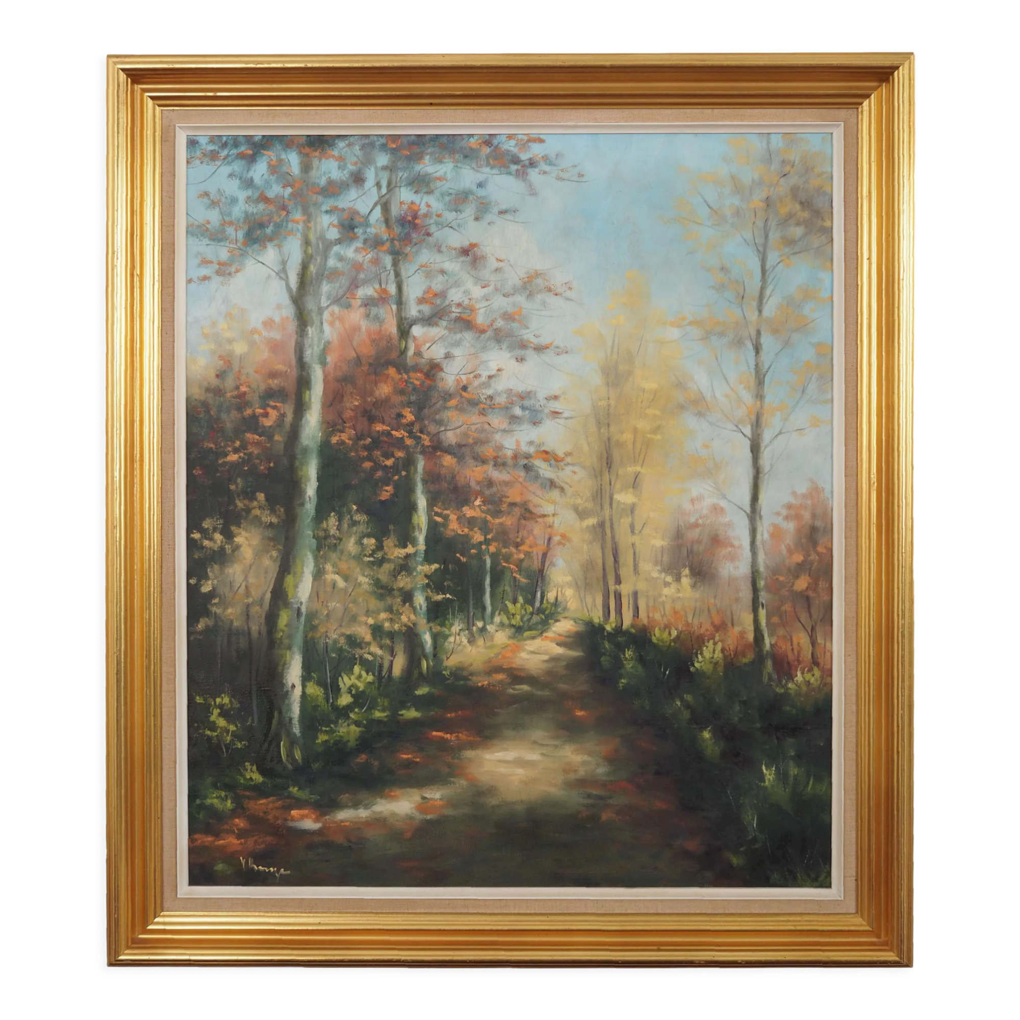 Peinture « The Forest Road », design scandinave, années 1970