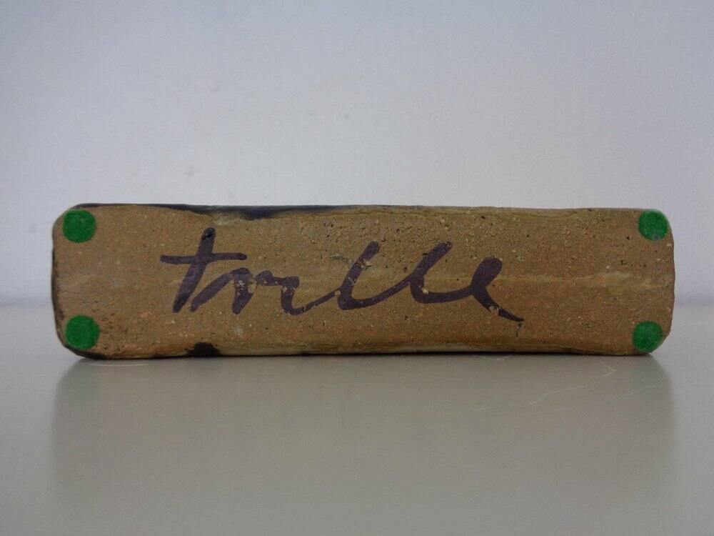 Vintage glazed studio ceramic vase by Trille Jørgensen, Denmark, 1970s.