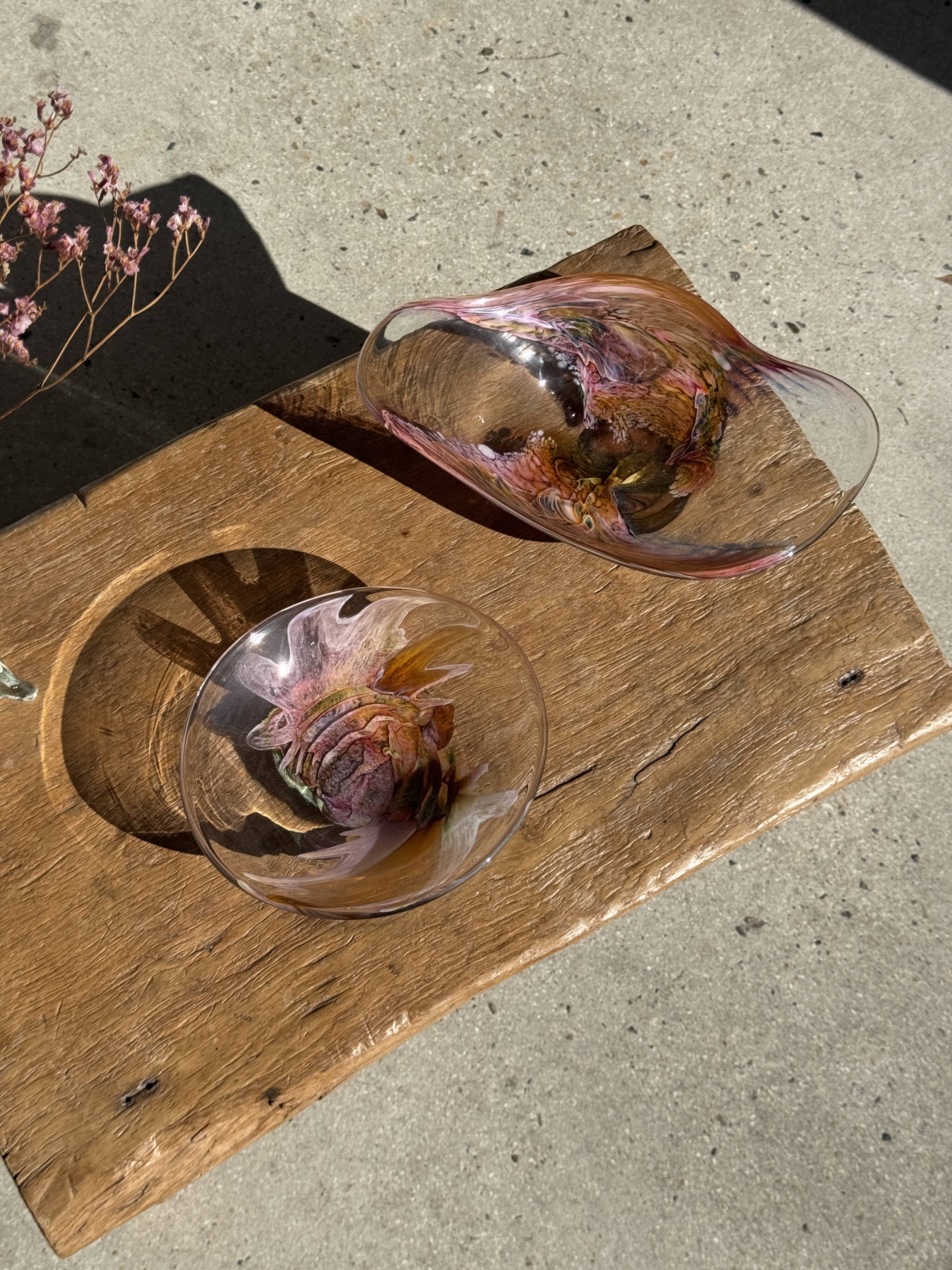 Contemporary pink blown glass bowl Carlos Vieira D21