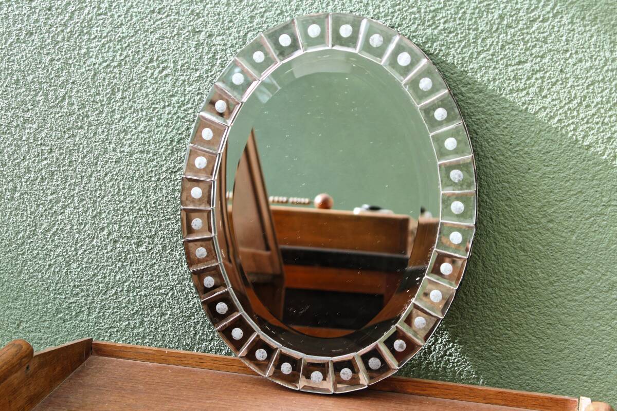 Beveled glass mirror and glass plates