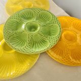 Digoin Sarreguemines oyster plates in slip