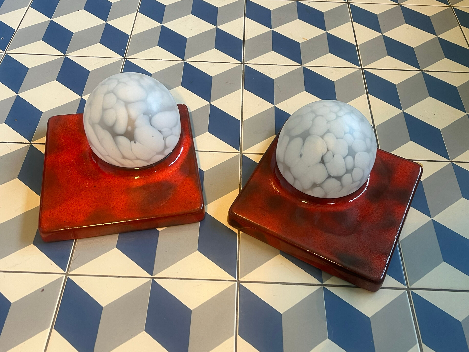 Pair of Kaiser ceramic wall lights