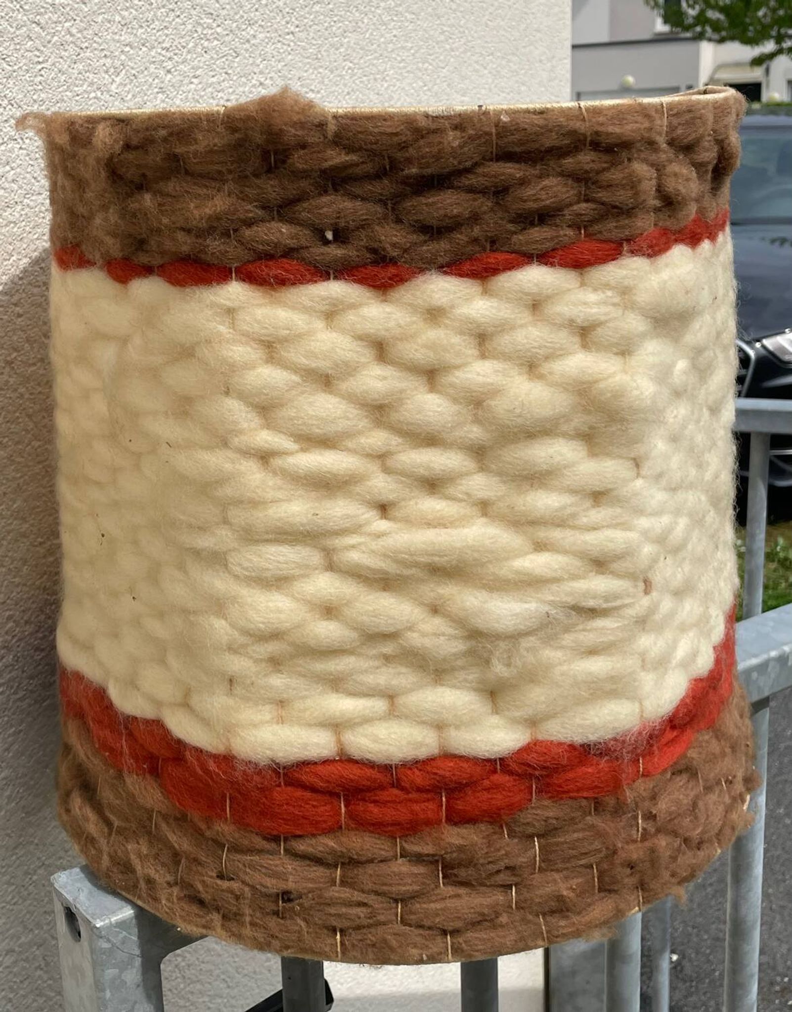 Vintage 70's wool lampshade