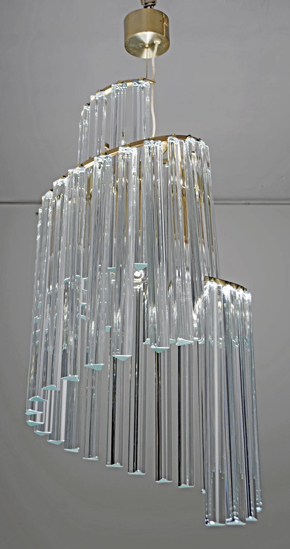 Pia Guidetti Crippa Mid-Century Modern Italian Murano Chandelier for Lumi