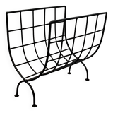 Black metal magazine rack
