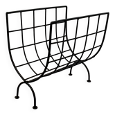 Black metal magazine rack