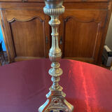 Lampe candelabre ancien en bronze dore grave