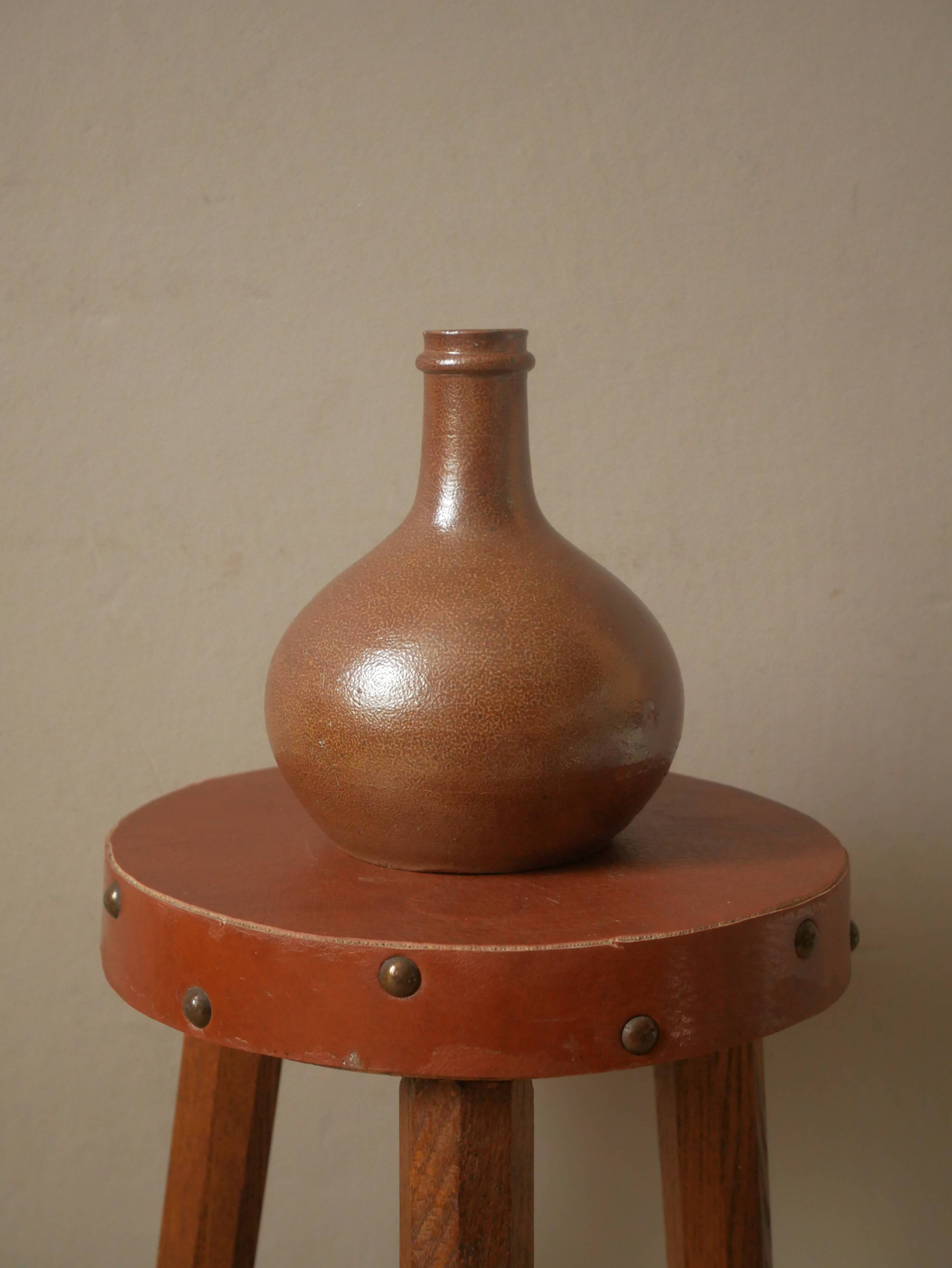 Vintage sandstone ceramic soliflore vase handcrafted bohemian Scandinavian country decoration