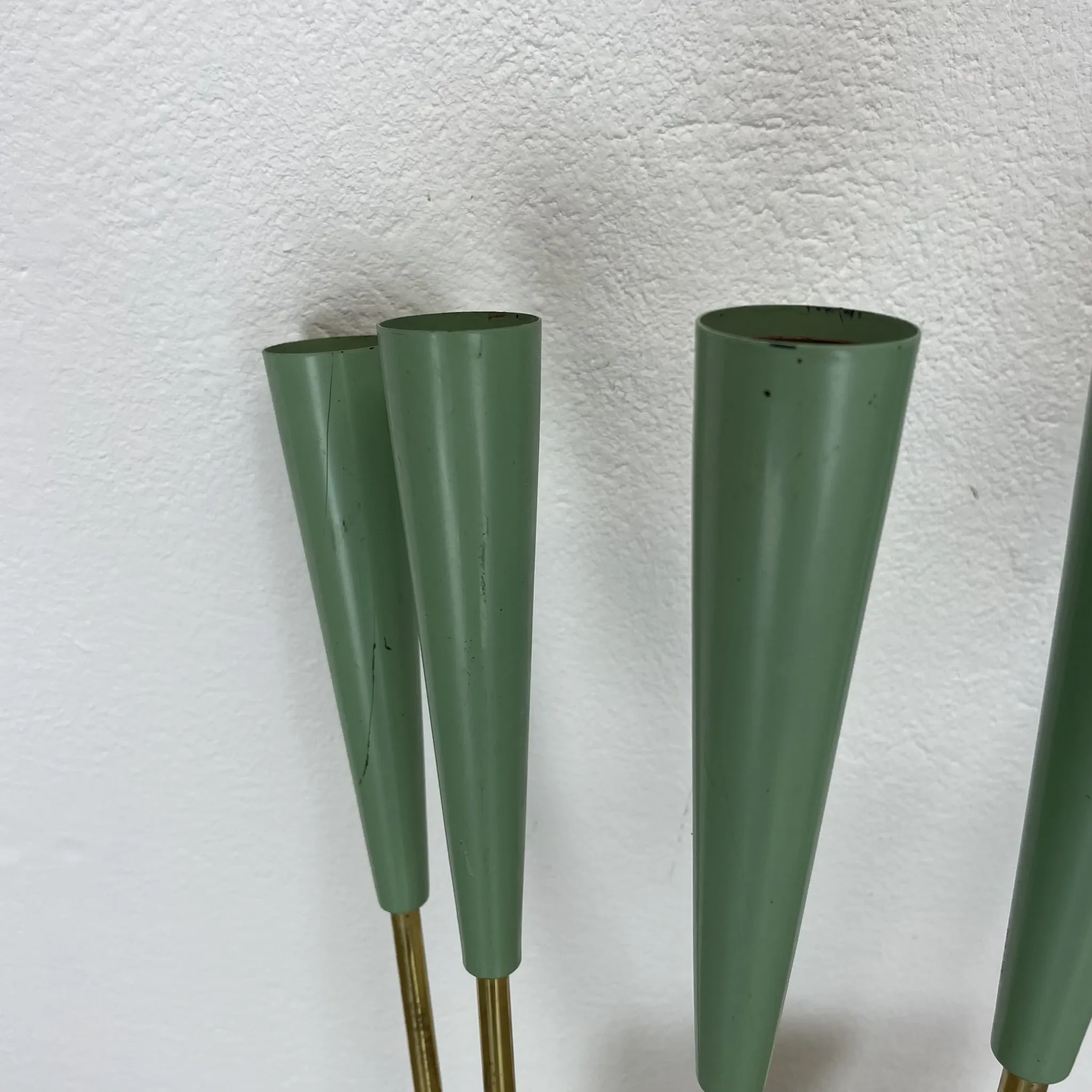 Large brass wall light in stilnovo style, 54 cm, italy, 1950s