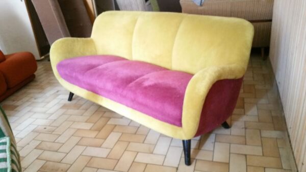 Canapé '''' Nounours '''' design organique EGG année 50 60 peluche bi color