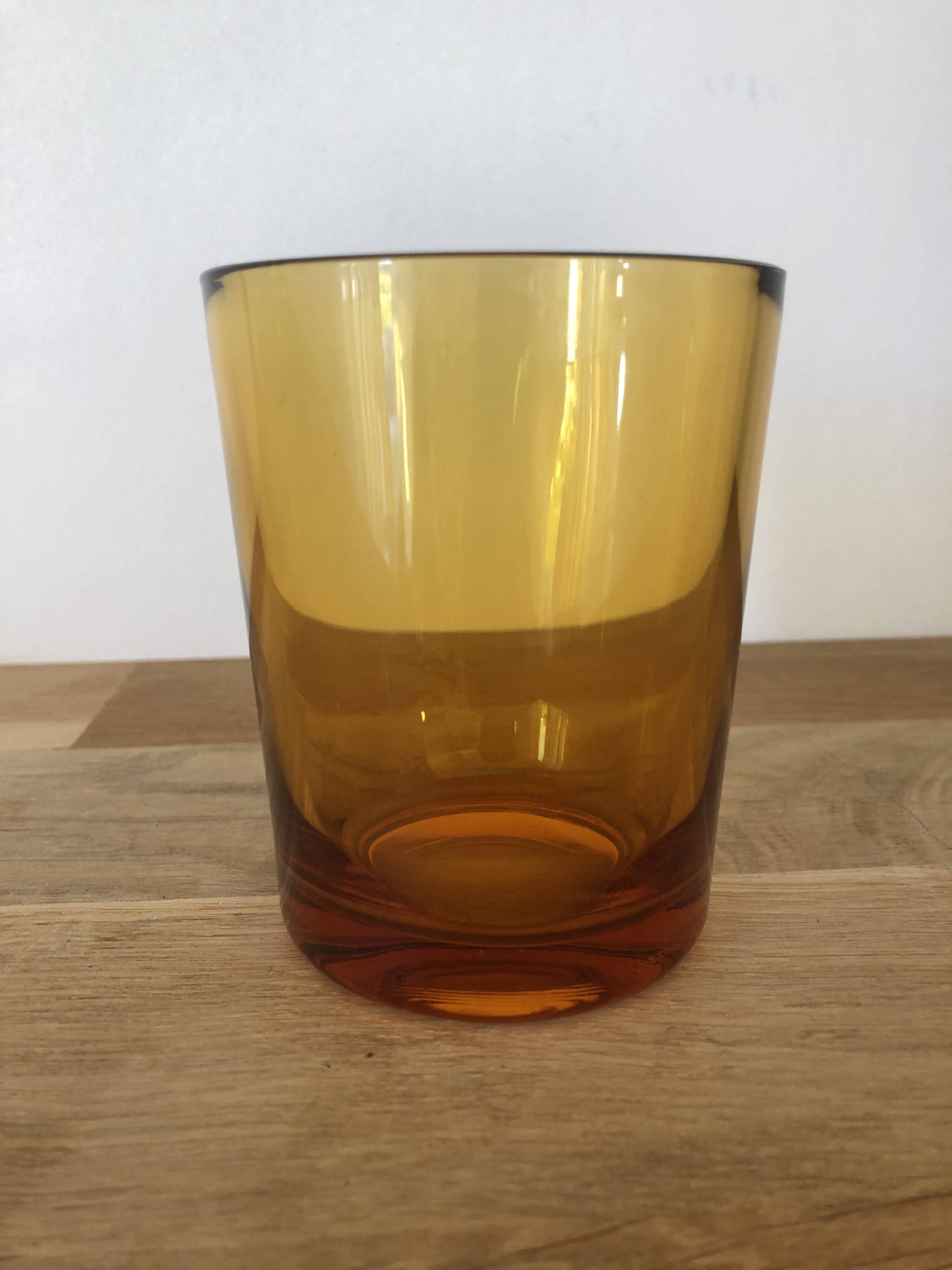 vintage amber brown thick glass