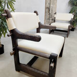 2 midcentury armchairs sculptural nature