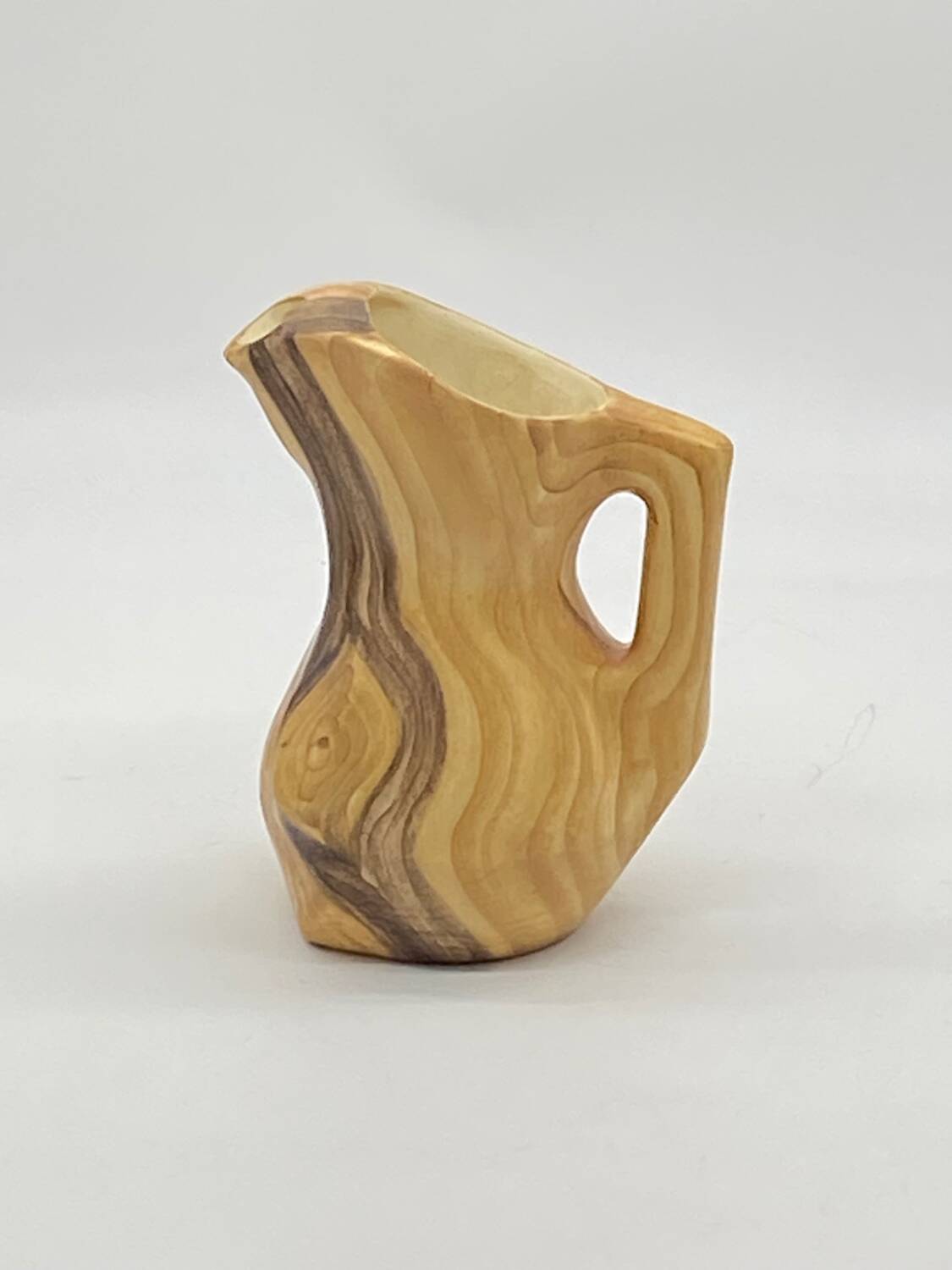 Vintage ceramic pitcher Vallauris Grandjean Jourdan imitation wood