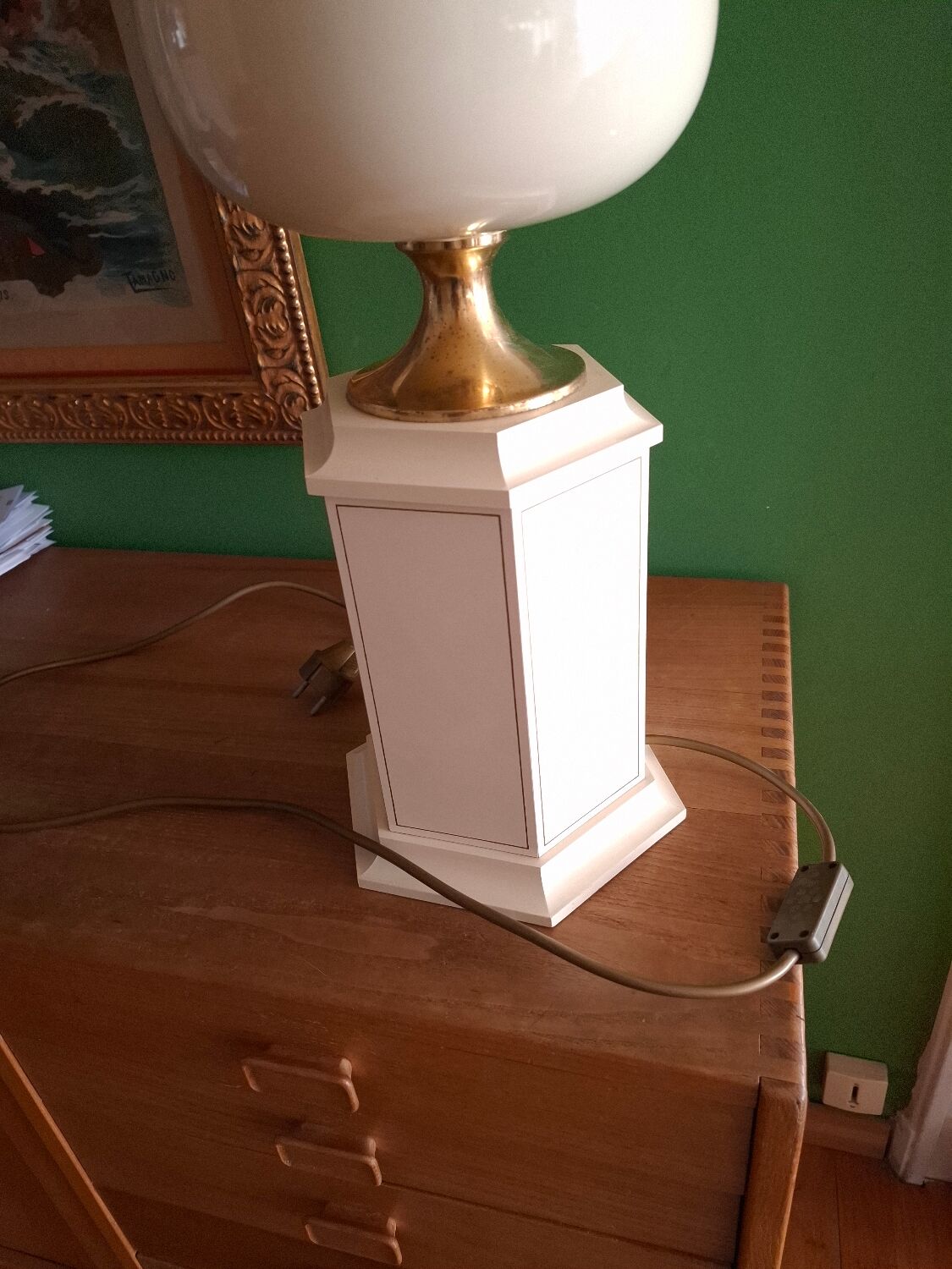 1980s lacquered metal lamp, the Dolphin