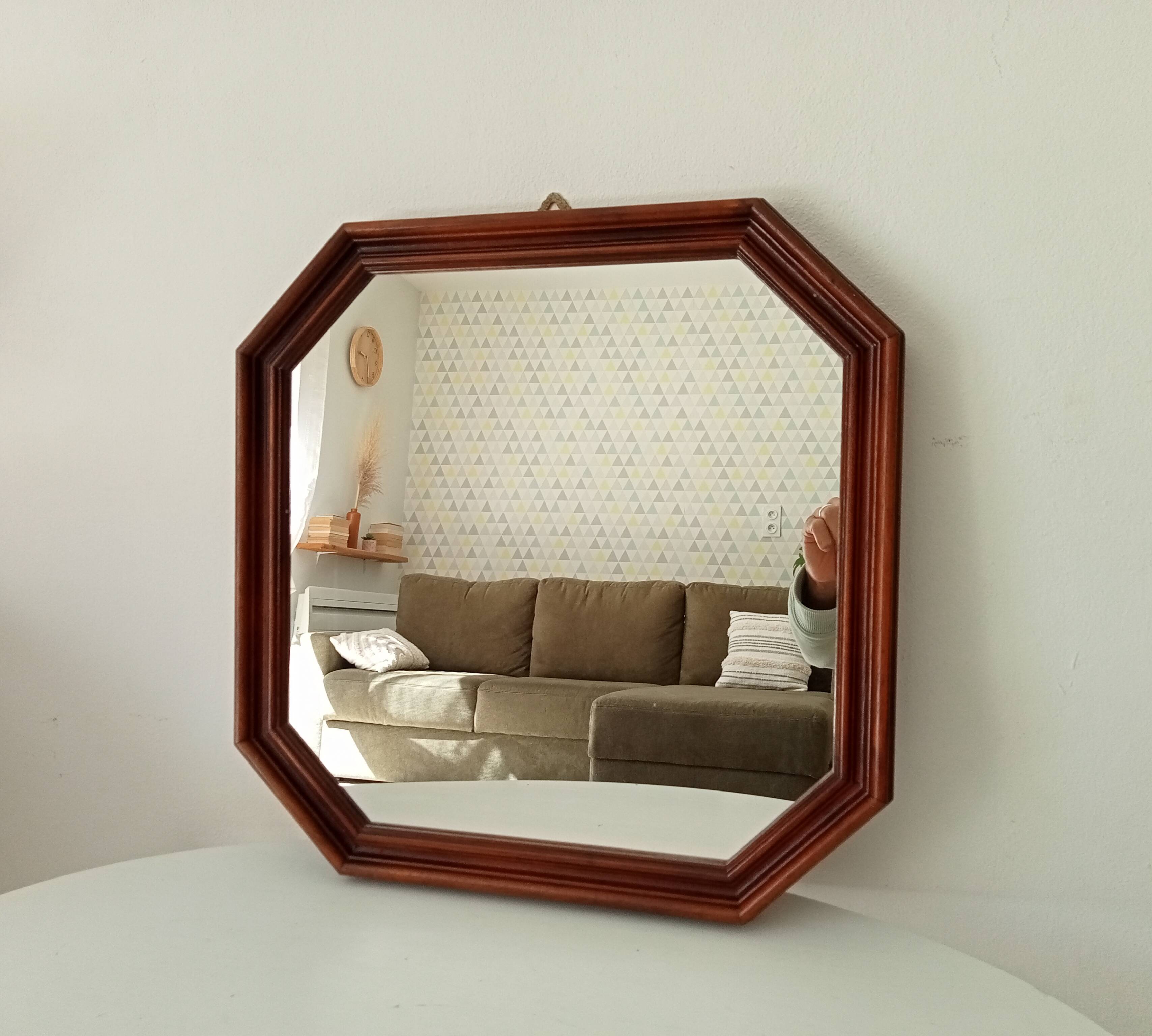 Vintage Italian octagonal mirror from the 60s