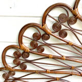Headboard rattan peacock
