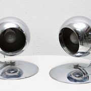 Pair of mid century space-age positioning desk lamps, 1960, Central Europe