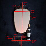 Mirror set and wall lamp in gold metal by deknudt, 1960s