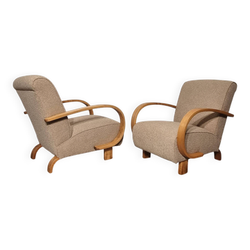 Paire de fauteuils Art Déco de Jindřich Halabala, années 1950