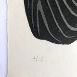 Raoul ubac, the uprooted grass 1, 1975. original etching signed in pencil.