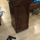 Rolling bedside 4 faces in walnut period Restoration
