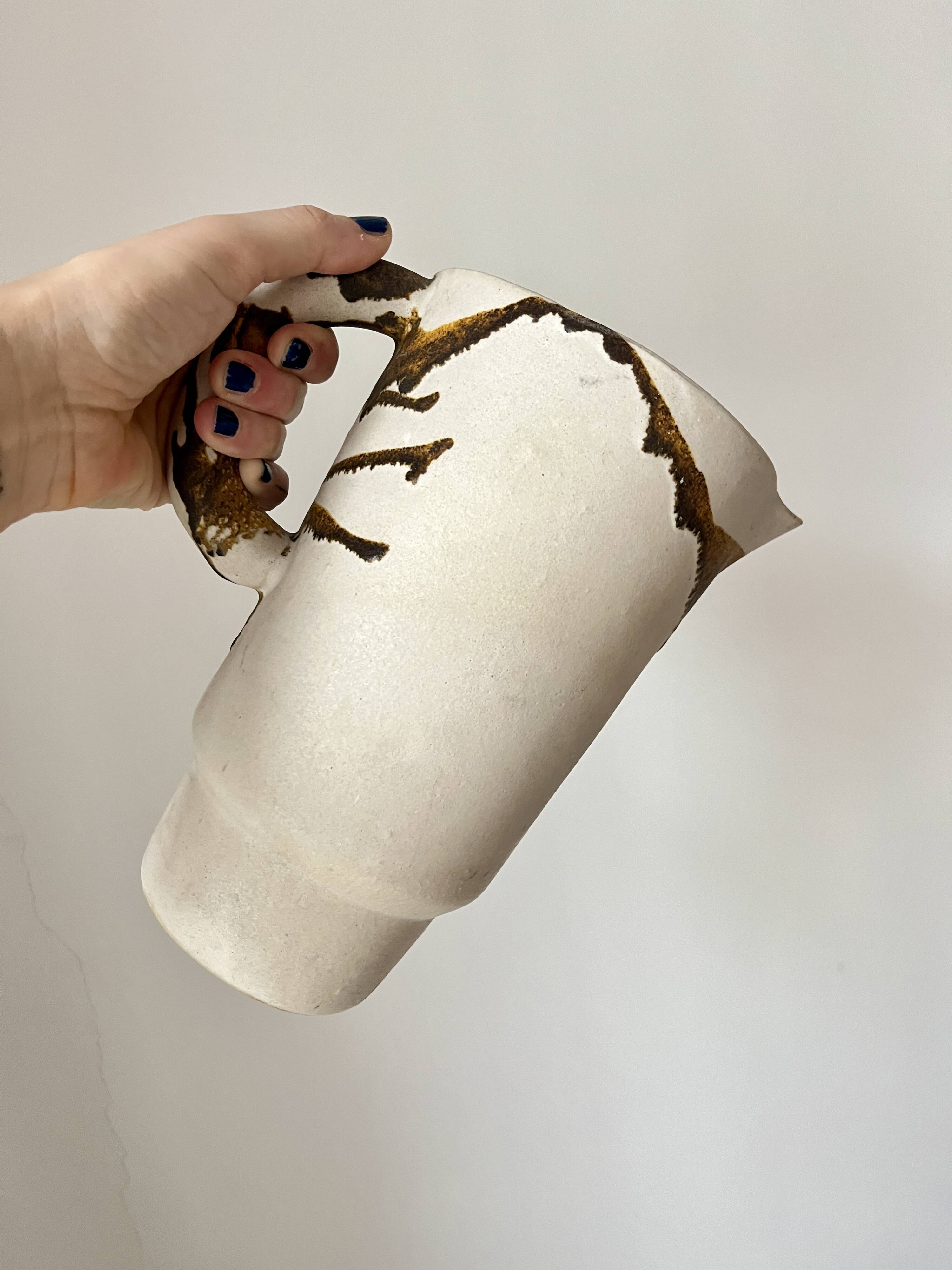 Tasses et pichet en céramique à glaçure goutte à goutte, Allemagne, années 1970