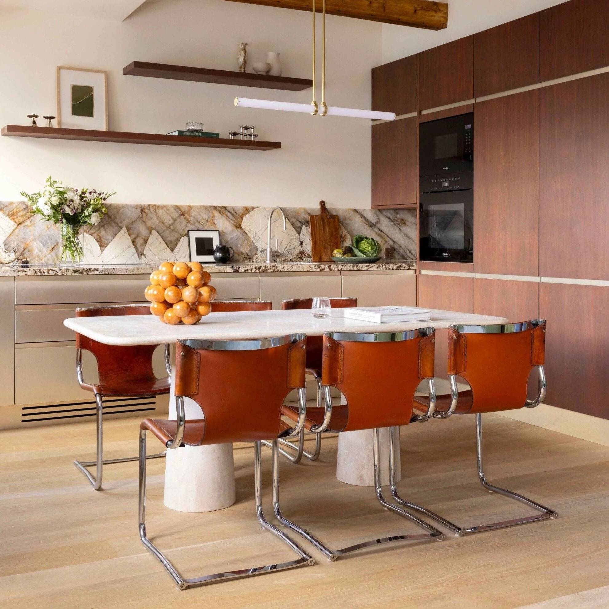Angelo Travertine rectangle dining table