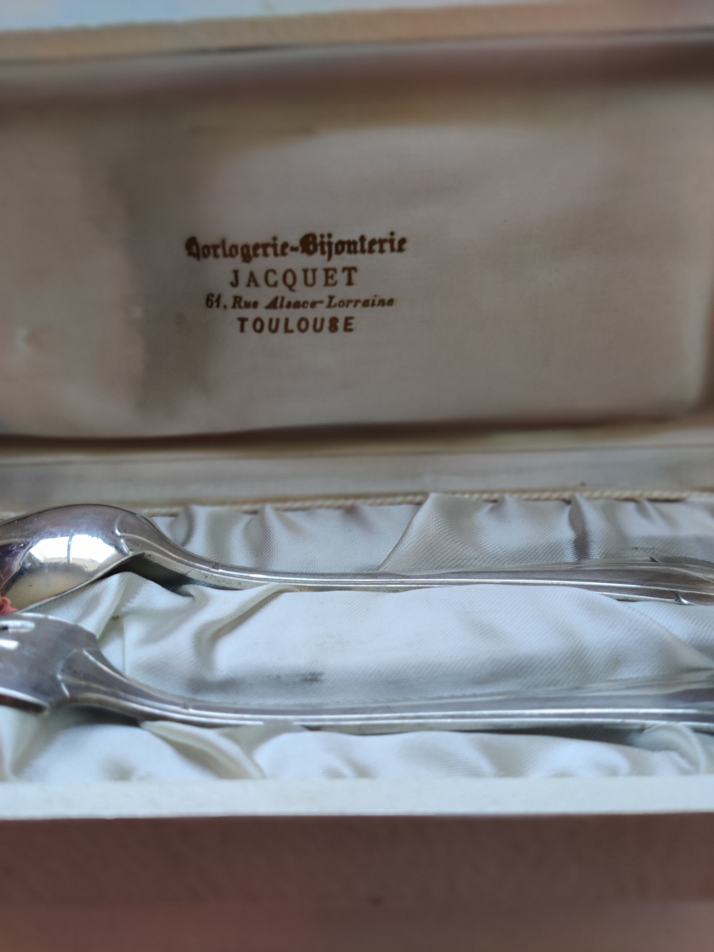 White box fork spoon silver plated