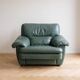 Vintage green leather armchair