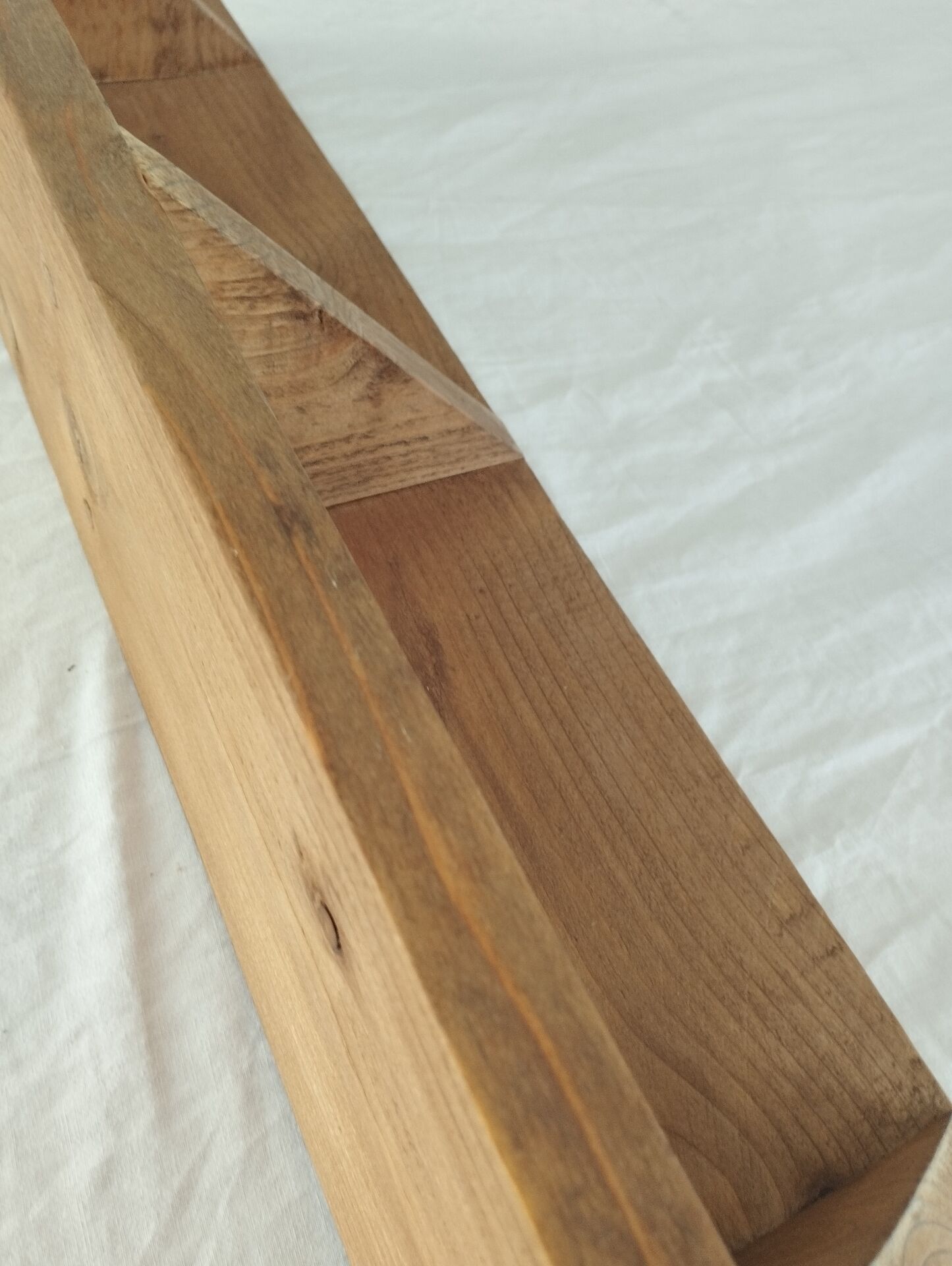 Handcrafted wall shelf in solid fir.