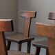 Suite de 6 chaises brutalistes en châtaignier, France, vers 1970