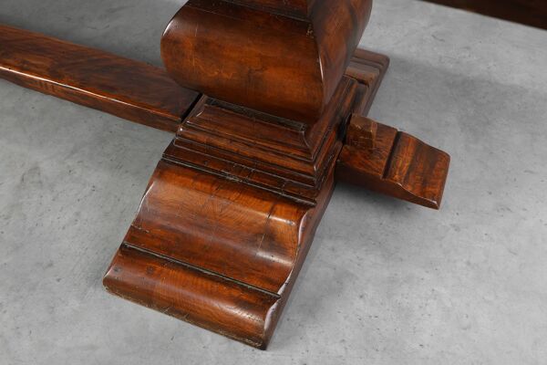 Table à manger de monastère en chêne provincial français du 19ème siècle