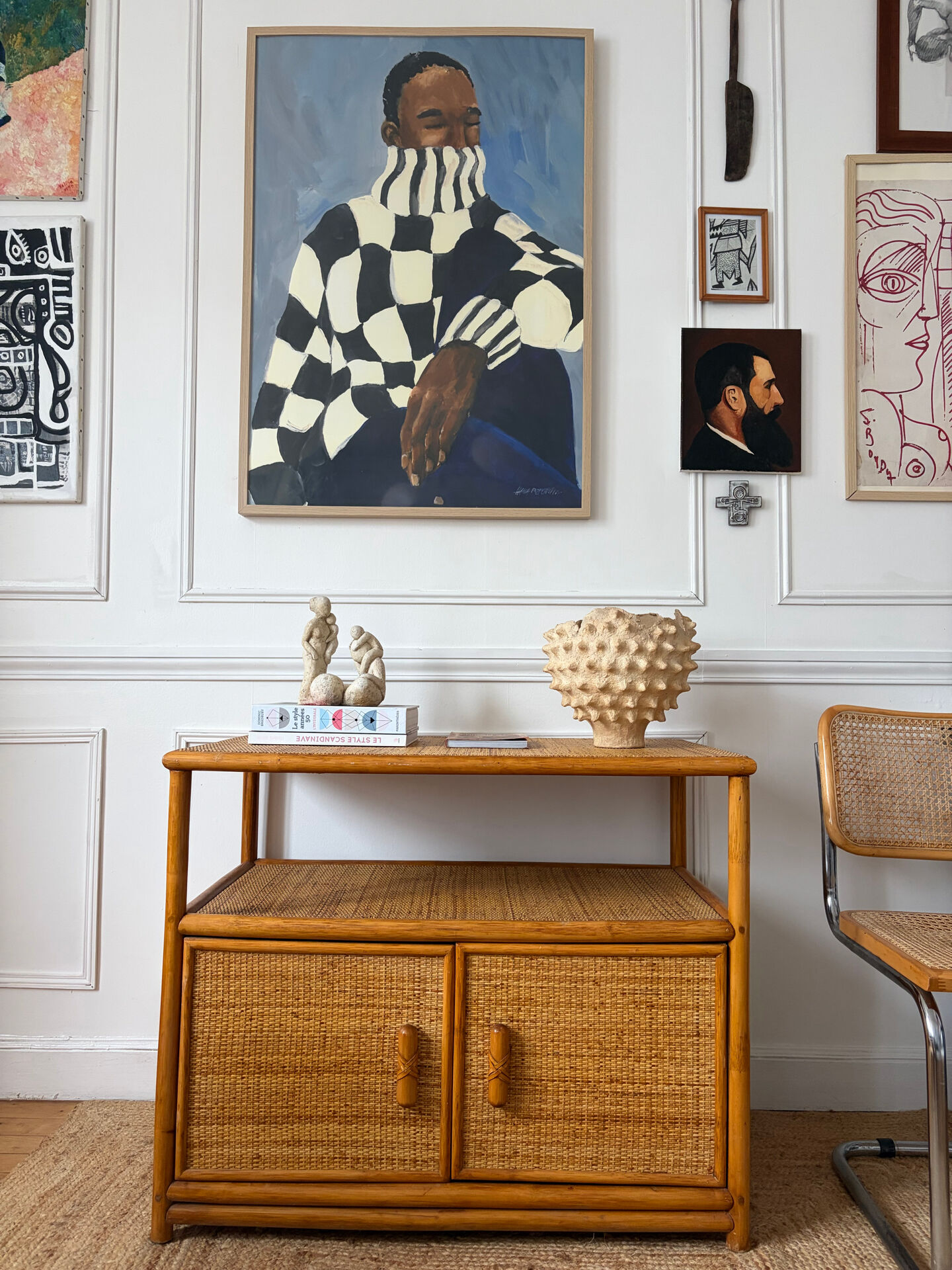 Vintage rattan sideboard