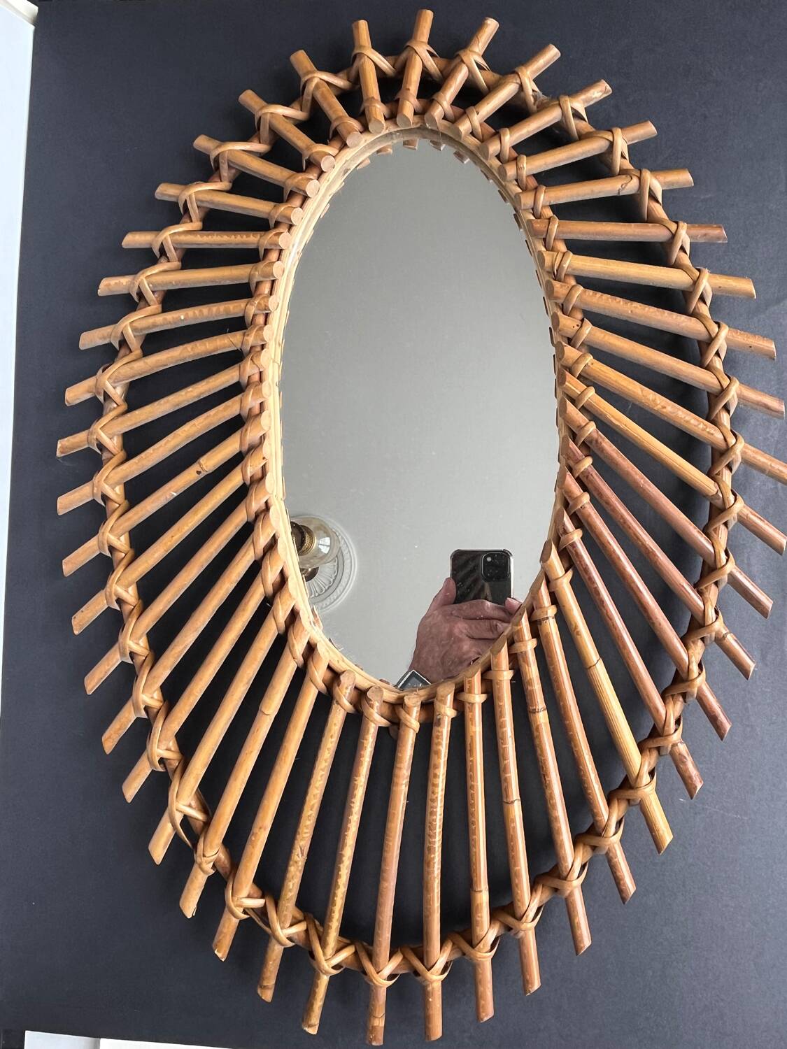 Vintage rattan mirror