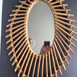 Vintage rattan mirror