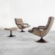 Geoffrey Harcourt, pair of F152 lounge chairs with ottoman for Artifort, 1975.