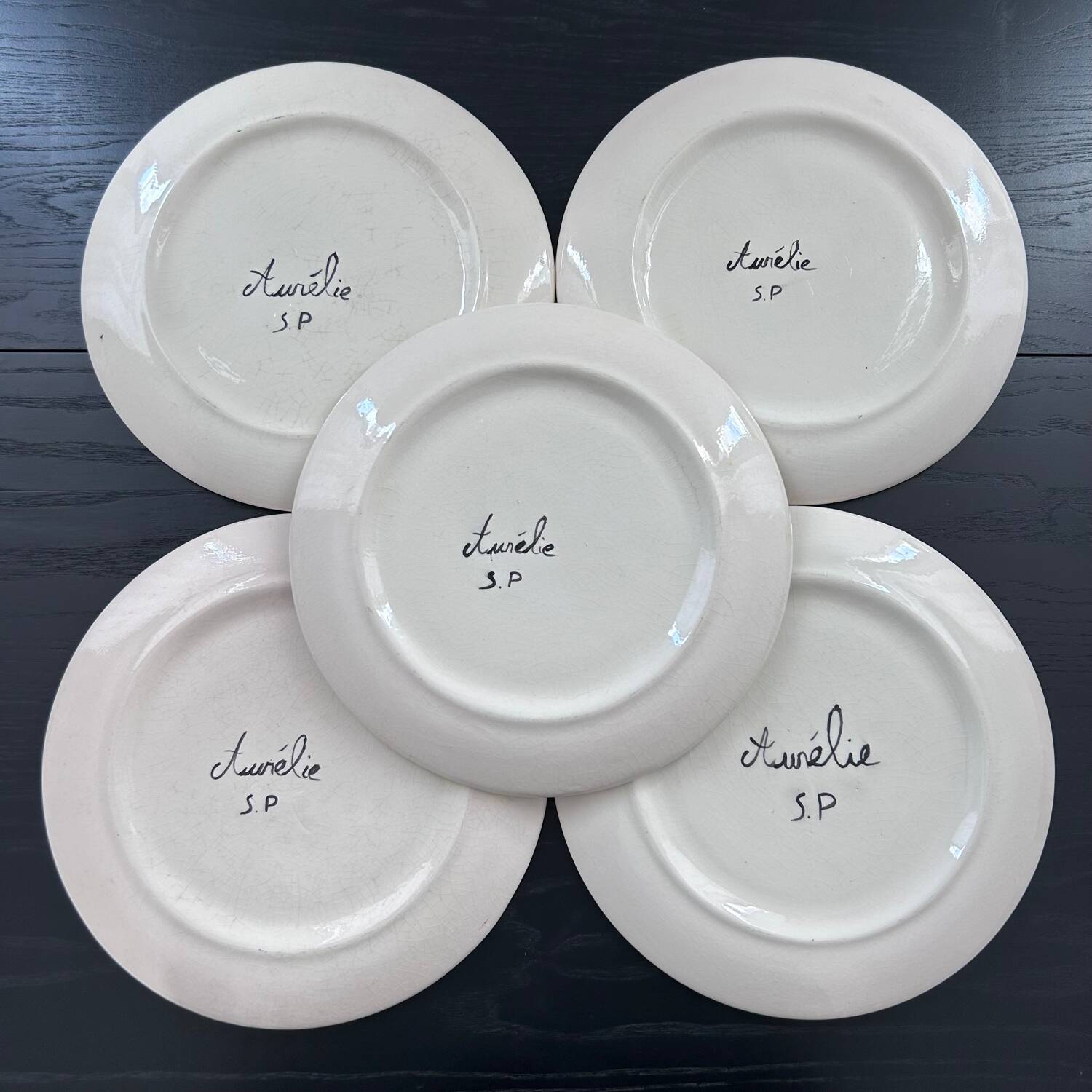 Service de 5 assiettes décor coccinelles