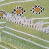 Tapis couloir vert fait main traditionnel 65x200cm