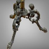 Miroir triptyque de barbier en laiton epoque napoleon iii réglable en haute