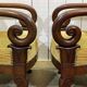 Pair of 19th century mahogany armchairs with crossbars