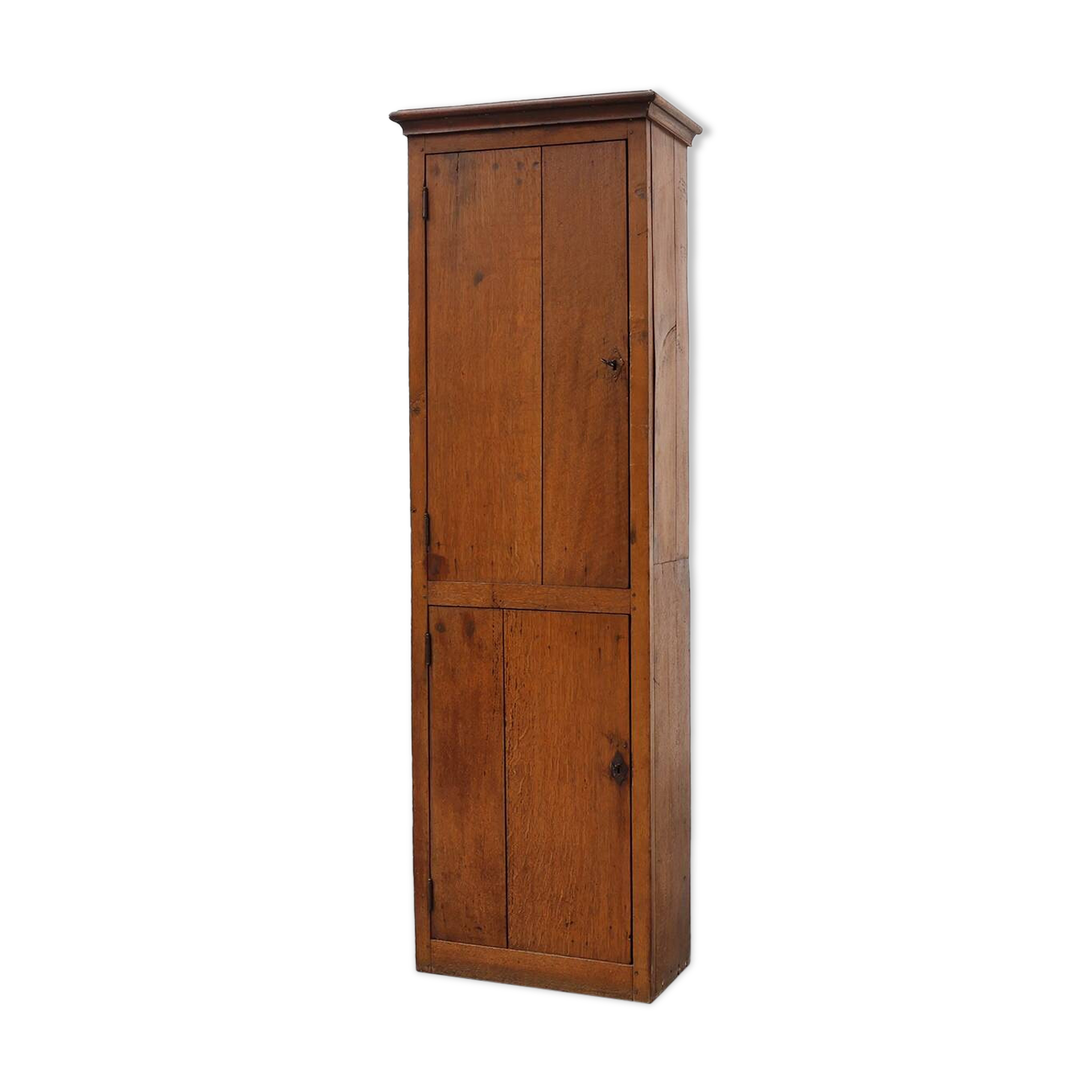 Tall rustic French monastery wardrobe in oak from the late 19th century
