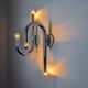Pair of space-age tubular wall lights, chromed metal, Italy, 1970
